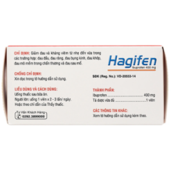 Thuốc Hagifen 400mg kháng viêm, giảm đau (Hộp 10 Vỉ x 10 Viên)