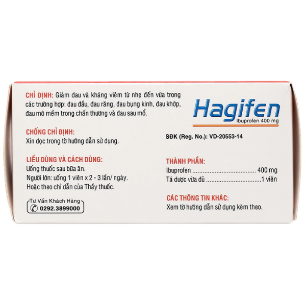 thuoc-hagifen-400mg-khang-viem-giam-dau-hop-10-vi-x-10-vien (3) Thuốc Hagifen 400mg kháng viêm, giảm đau (Hộp 10 Vỉ x 10 Viên)