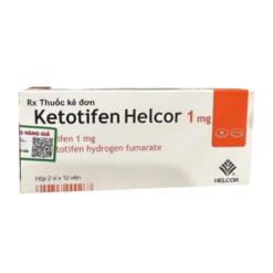 Thuốc Ketotifen Helcor 1mg điều trị viêm mũi dị ứng (Hộp 2 Vỉ x 10 Viên)
