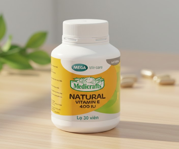 Viên uống Medicrafts Natural Vitamin E 400 IU bổ sung vitamin E giúp hạn chế lão hóa (Hộp 1 Chai x 30 Viên)