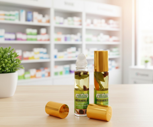 Dầu gió nhân sâm Green Herb Oil giúp ngừa cảm mạo, giảm nhức đầu (Chai lăn 8ml)