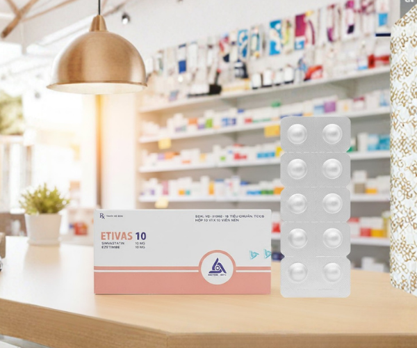 Thuốc Etivas 10 điều trị tăng cholesterrol (Hộp 3 vỉ x 10 viên)