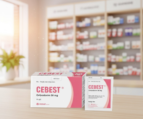 Thuốc Cebest 50mg điều trị các bệnh nhiễm khuẩn (Hộp 20 gói x 1,5 g)