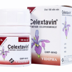 Thuốc Celextavin Vidipha điều trị dị ứng hô hấp, da và mắt, kiểm soát viêm và giảm tiết dịch (Lọ 100 viên)