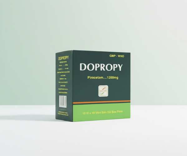 Thuốc Dopropy 1200mg trị chóng mặt, suy giảm trí nhớ, chóng mặt, kém tập trung (Hộp 10 vỉ x 10 viên)