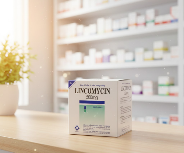 Thuốc Lincomycin 500mg điều trị nhiễm khuẩn tai mũi họng, phế quản, phổi (Hộp 10 vỉ x 10 viên)
