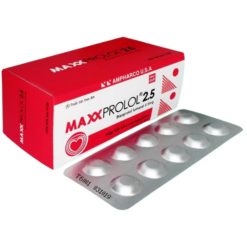 Thuốc Maxxprolol 2.5 điều trị tăng huyết áp, suy tim, đau thắt ngực (Hộp 10 vỉ x 10 viên)