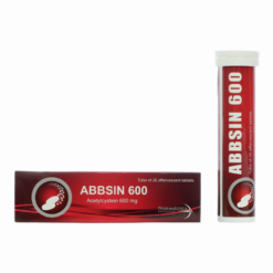 Thuốc sủi Abbsin 600 giúp làm loãng đờm nhày quánh, hỗ trợ tống xuất đờm ra ngoài (Hộp 1 ống 20 viên)