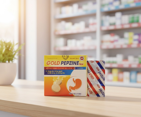 Viên sủi Gold Pepzine New hỗ trợ hệ tiêu hóa và giảm các triệu chứng đầy bụng, khó tiêu (Hộp 5 vỉ x 4 viên)