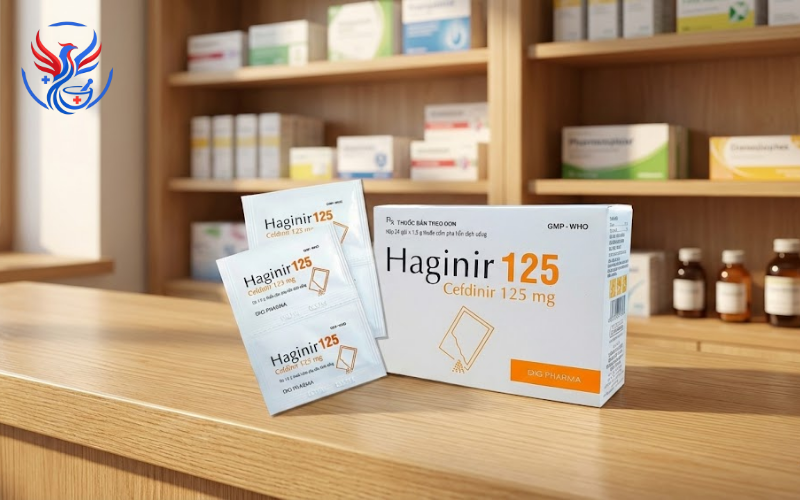 Thuốc Haginir 125 trị nhiễm khuẩn, nhiễm trùng nhẹ và vừa (Hộp 24 Gói x 1.5g)