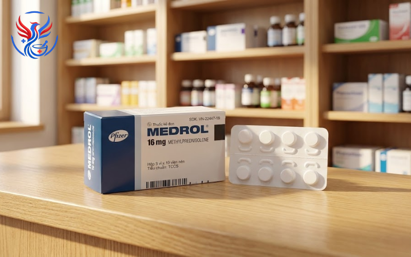 Thuốc Medrol 16mg kháng viêm, điều trị rối loạn nội tiết, viêm tuyến giáp (Hộp 3 Vỉ x 10 Viên)