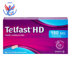 Thuốc Telfast HD 180mg điều trị viêm mũi dị ứng, mày đay ( Hộp 1 Vỉ x 10 Viên)