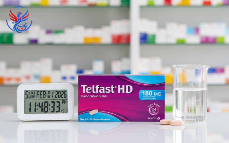 Thuốc Telfast HD 180mg điều trị viêm mũi dị ứng, mày đay ( Hộp 1 Vỉ x 10 Viên)