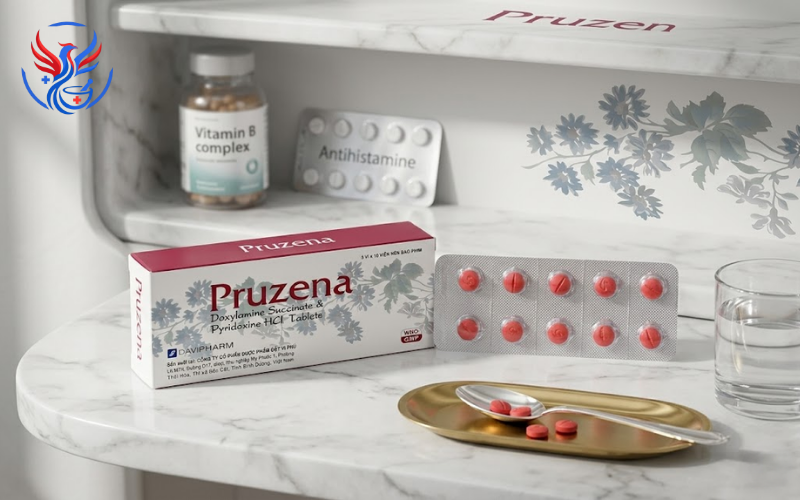 Thuốc Pruzena 10mg giảm nôn trong thai kì (Hộp 3 Vỉ x 10 Viên)