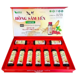 Nước bồi bổ cơ thể Hồng Sâm Yến Vshine (Hộp 10 lọ x 30ml)